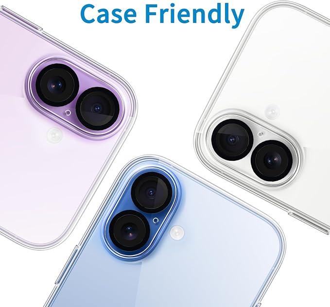 Dengduoduo 3 Pack Camera Lens Protector for iPhone 17, Tempered Glass, Ultra HD, 9H Hardness, Anti-Scratch, Case Friendly,[No Affect on Night Shots], Clear - Image 6