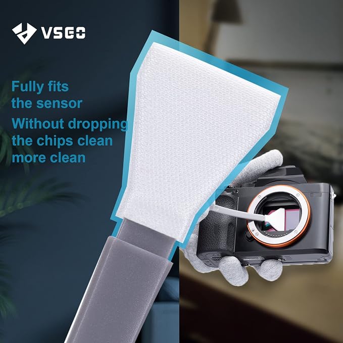 VSGO APS-C Sensor Cleaning Kit | for Nikon Sony Canon DSLR Camera Cleaning, 12Pcs 16mm Sensor Cleaning Swabs & 10ml Sensor Cleaner, VS-S02-12 - Image 4