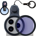 52mm CPL Polarizing Filter Clip-on Lens Kit for iPhone 17, 16, 15, 13, 12, Samsung and Android Phones, with Lens Cap, Filter Case, Cleaning Cloth by Yadsux