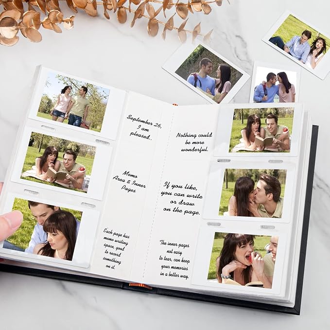 Veicevol 180 Pockets Photo Album for Fujifilm Instax Mini Camera, Black | Photo Album with Writing Space for Polaroid, Leather Cover, Secure Storage, Capture Every Story, Collect Precious Moments - Image 7