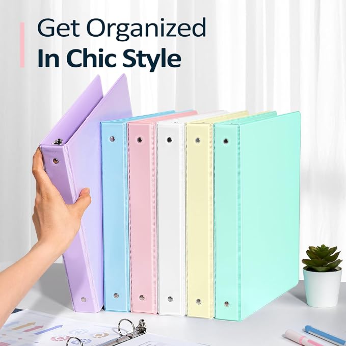 BinderX 3 Ring Binder 2 Inch, 2" Clear View Binder, Yellow, Letter / A4 | Extra Durable, PVC-Free, Customizable, Interior Pockets, 450-Sheet Capacity, Eco-Friendly, Reinforced Hinge, School, Office - Image 7
