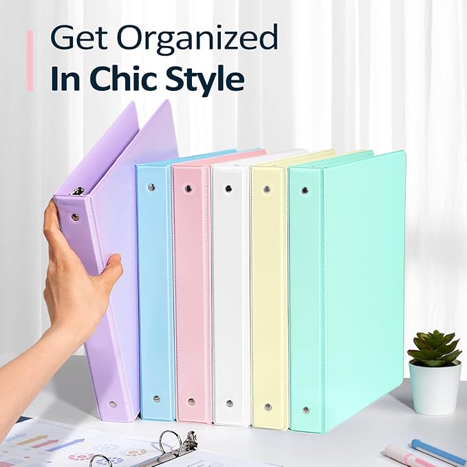 BinderX 3 Ring Binder 1/2 Inch, 0.5" Clear View Binder, Olive Green, Letter | Extra Durable, PVC-Free, Customizable, Interior Pockets, 100-Sheet Capacity, Eco-Friendly, Reinforced Hinge, School, Office - Image 7
