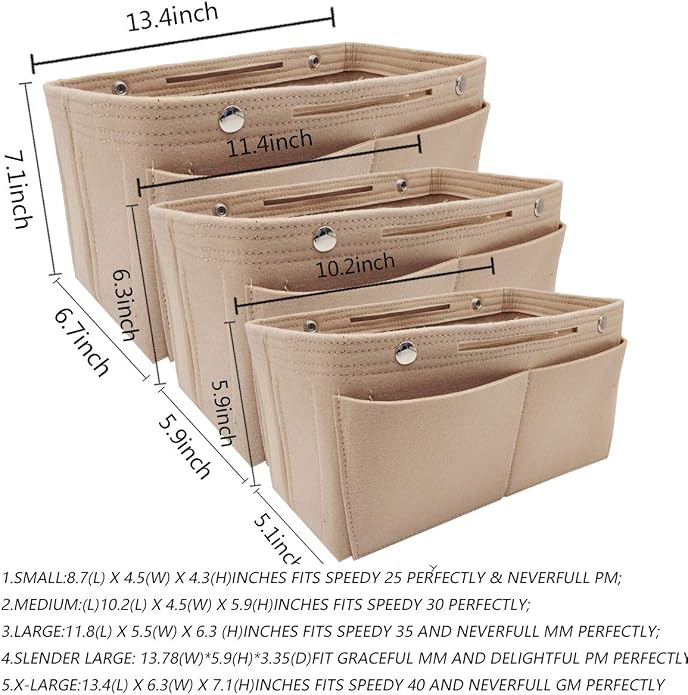 LEXSION Purse Organizer Insert Multi Pocket Bag Organizer Shaper | zipper bag, tote shaper, multi pocket bag, handbag shaper, various sizes - Image 7