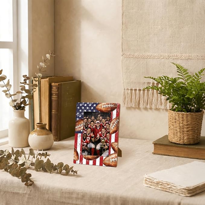 Football Picture Frame, Tabletop Display Frames for Football Players and Coaches, Sports Themed Photo Frame, Sports Decor for Home, Insert 4x6 Inches Photos - Image 3