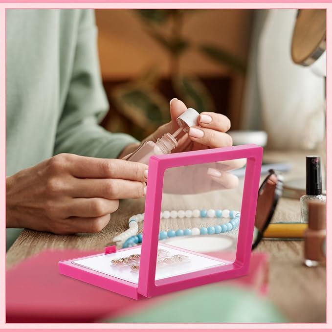 meekoo 30 Pcs Press on Nail Packaging Box with 90 Pcs Adhesive Double Sided Tape Artificial Nail Display Case Storage Container Box Acrylic Packaging Organizer for Home Salon Art (Rose Red) - Image 4