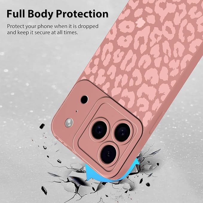 Cute Pink Cheetah Print Phone Case for iPhone 17 Pro Max 6.9" | Aesthetic Leopard Pattern Design Cover Full Camera Lens Protective Shockproof Soft Slim TPU Funda for Women Girls - Image 3