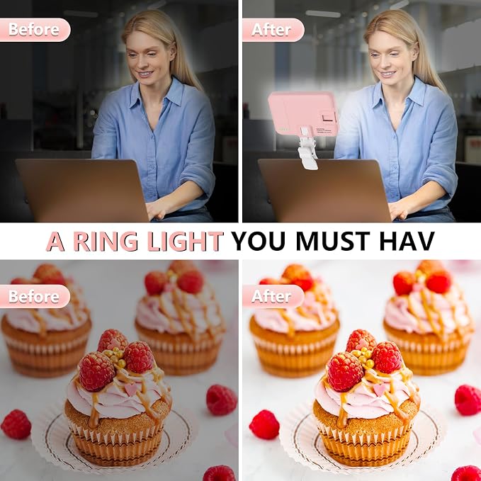 BANSINE LED Phone Light - USB-Rechargeable Portable Photo Light with 97+ CRI, Up to 6500K Color Temperature for Selfie, Zoom Conference, Video, Makeup and Live Stream - Image 3