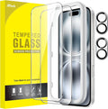 JETech Screen Protector for iPhone 16, 2+2 Pack | with Camera Lens Protector, HD Clear Tempered Glass, Anti-Scratch Protection, Easy Installation Tool by JETech