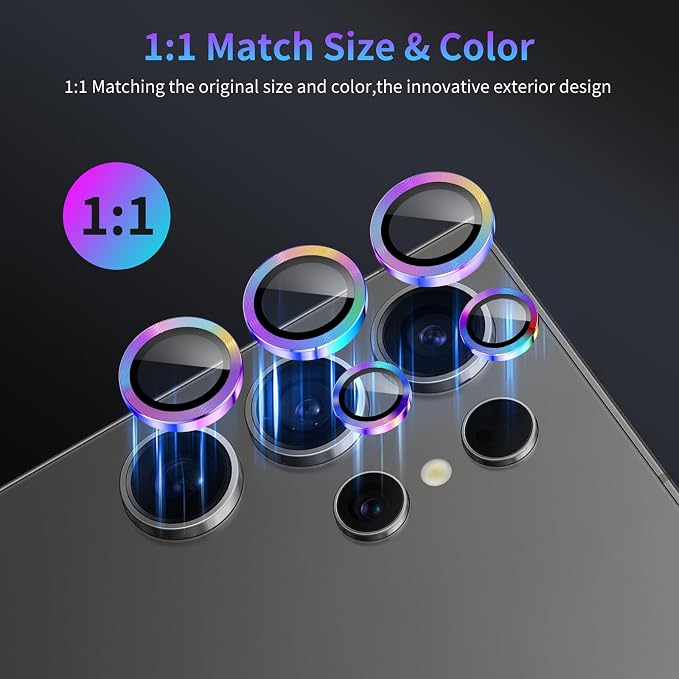 Camera Lens Protector for Samsung Galaxy S24 Ultra,1 Pack | Tempered Metal Glass Camera Cover, HD Clear Anti-Scratch Lens Screen Protector Film,Case Friendly,Colorful Titanium - Image 5