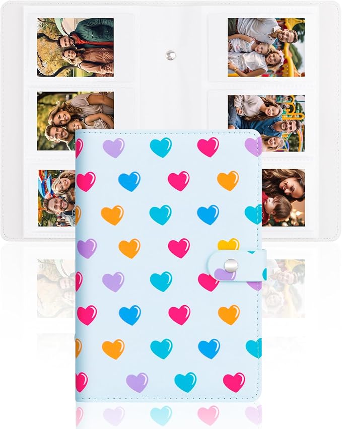 Veicevol 156-Pocket Album for Instax Mini & Polaroid 2x3 inch Photos, Blue | PU Leather Cover, Portable Album, Mini Photo Album for Fujifilm Instax Mini Camera, Polaroid Camera, Wedding Keepsake by VEICEVOL