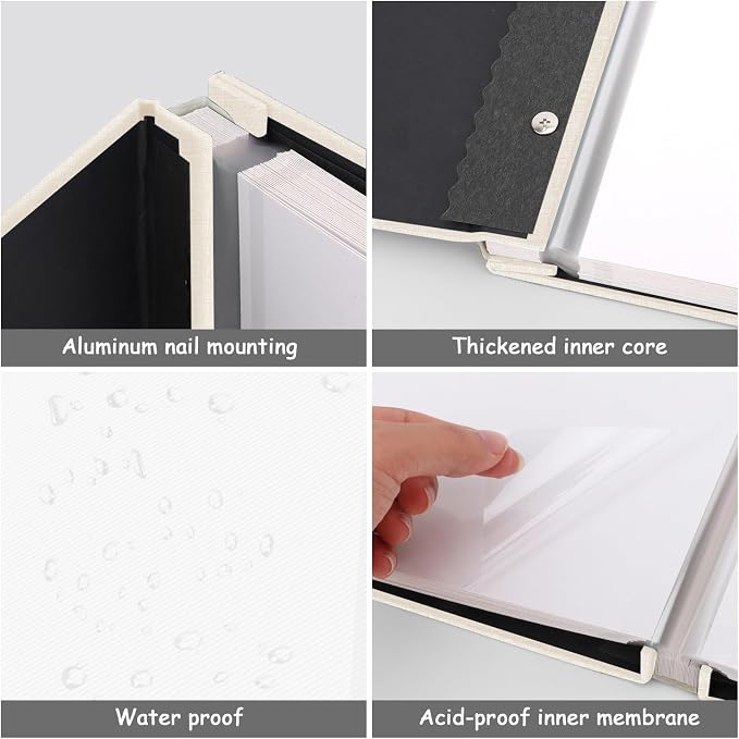 Zesthouse Large 18In Photo Album Self Adhesive 60 Pages, Scrapbook Albums with Sticky Page Holds 10x12 & 8x10 & 5X7 & 4x6 Pictures, DIY Photo Book Ideal Gift for Family Wedding Baby - Image 6