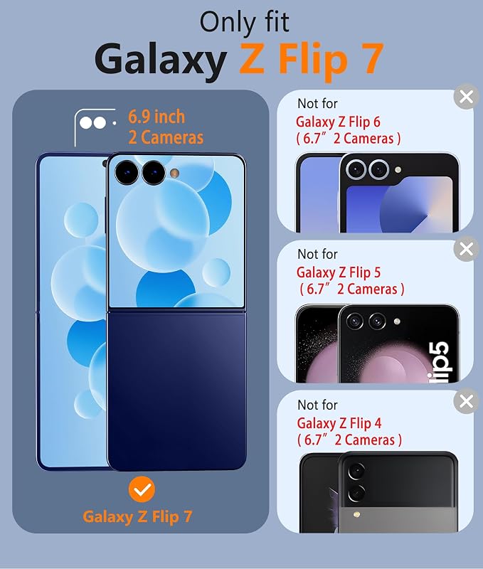 FNTCASE for Samsung Galaxy Z Flip 7 Case, Fit for Magsafe, Screen Protector | Translucent Matte, 18FT Military Grade Drop Protection, Shockproof Protective Phone Cover, Blue - Image 2