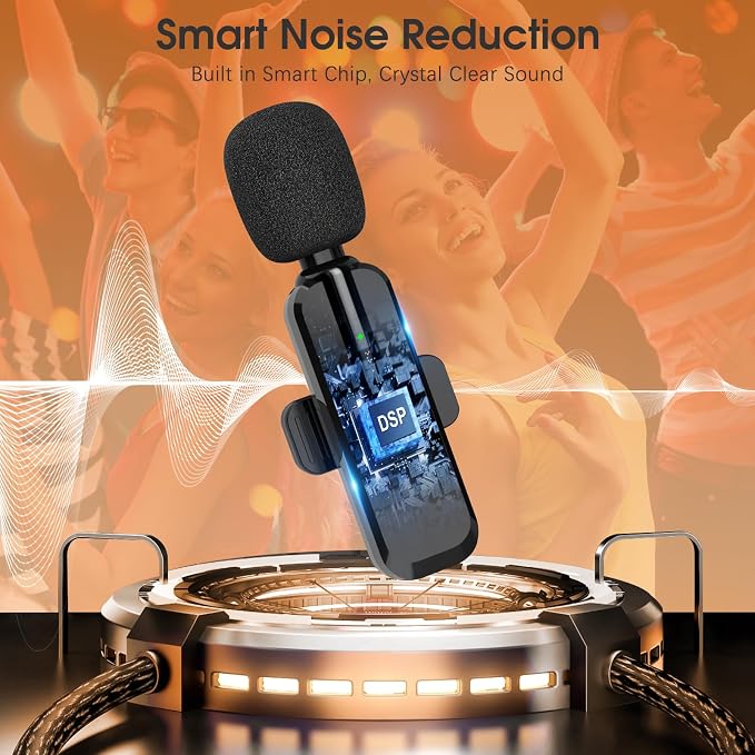 MAYBESTA Wireless Lavalier Microphone for iPhone, iPad, Android - Bluetooth Lapel Phone Mic for Video Recording - Mini Clip on Microphones for YouTube Podcast Interview(2-in-1 Port) - Image 7