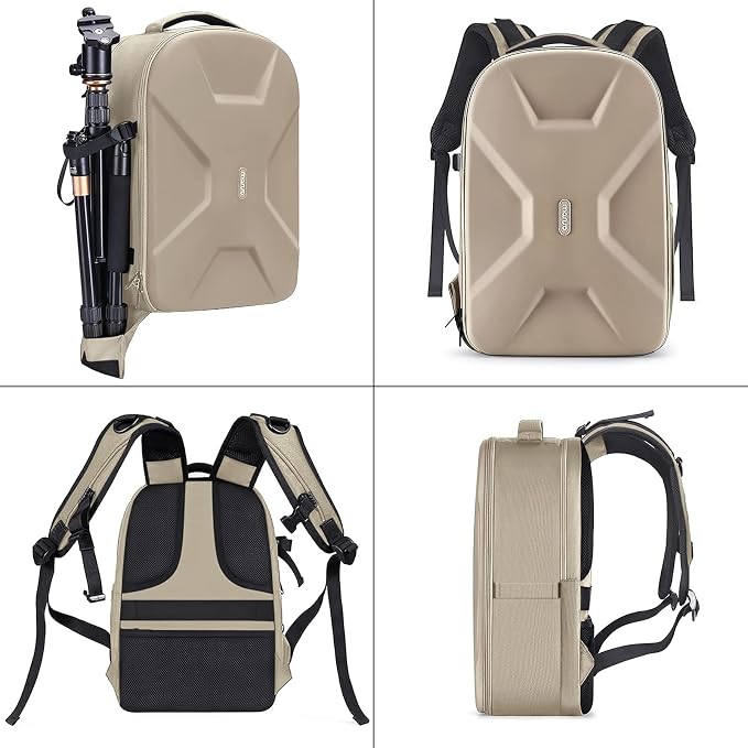 MOSISO Camera Backpack, DSLR/SLR/Mirrorless Photography Camera Bag | 15-16 inch Waterproof Hardshell Case with Tripod Holder&Laptop Compartment Compatible with Canon/Nikon/Sony, Camel - Image 5