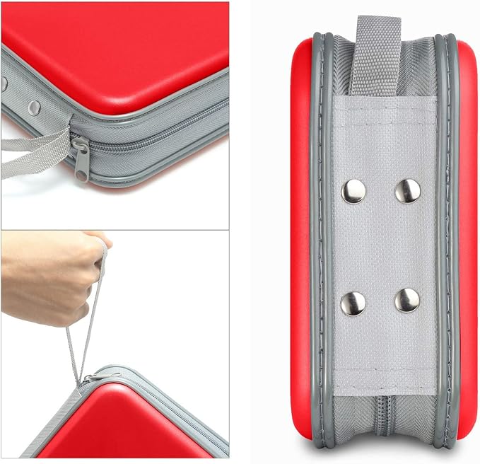 Siveit CD/DVD Cases 40 Capacity Disc Storage Binder for Car(Red) | Holders Wallet Hard Plastic CD/DVD Case for Car Home Office Travel - Image 3