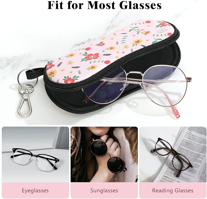 MoKo Sunglasses Soft Case Ultra Light Neoprene Zipper Eyeglass Case for Men Women - Image 4
