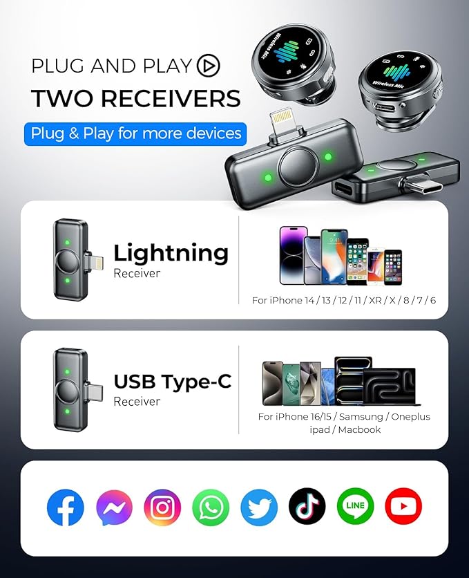 Magnetic Wireless Lav Mic for iPhone: Noise-Free Recording | Hi-Fi Recording Vlogging Recording - Wireless lavalier microphone for Android - Plug & Play for Content Creator - Image 6