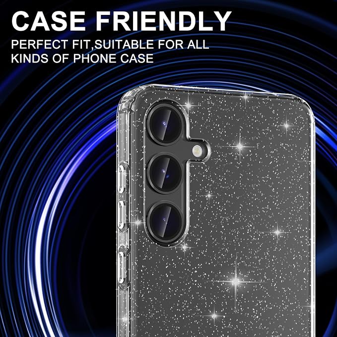 for Samsung Galaxy S25 Camera Lens Protector, Individual Metal Ring Tempered Glass Lens Cover, [Strong Adsorption] Scratch Resistant Ultra-Thin HD Clear Lens Cover, 1 Set-Black - Image 5