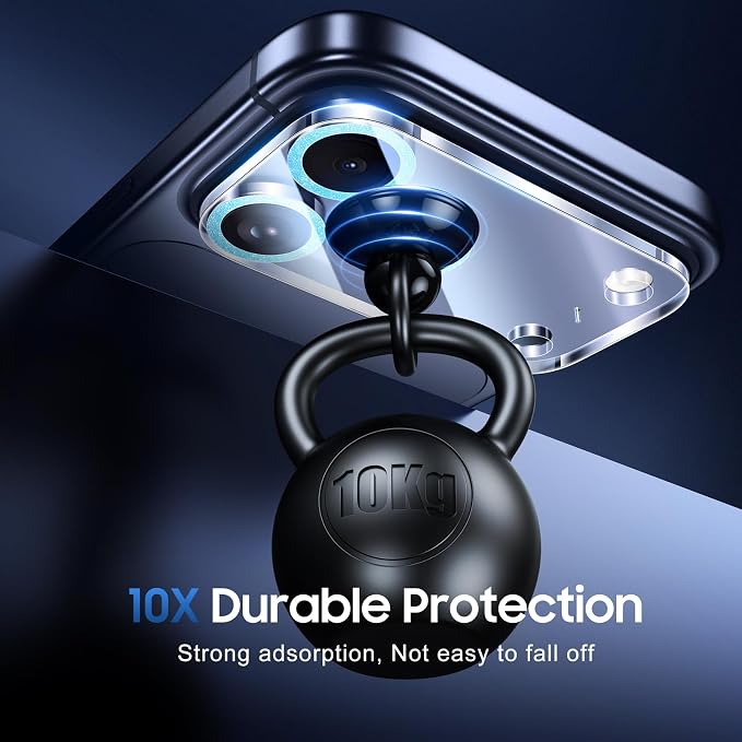 UniqueMe for iPhone 17 Pro Max Camera Lens Protector Glitter Light Blue | 3 Pack,Drop Protection, Case Friendly, 9H Tempered Glass, Camera Cover Screen, Update New Version - Image 2