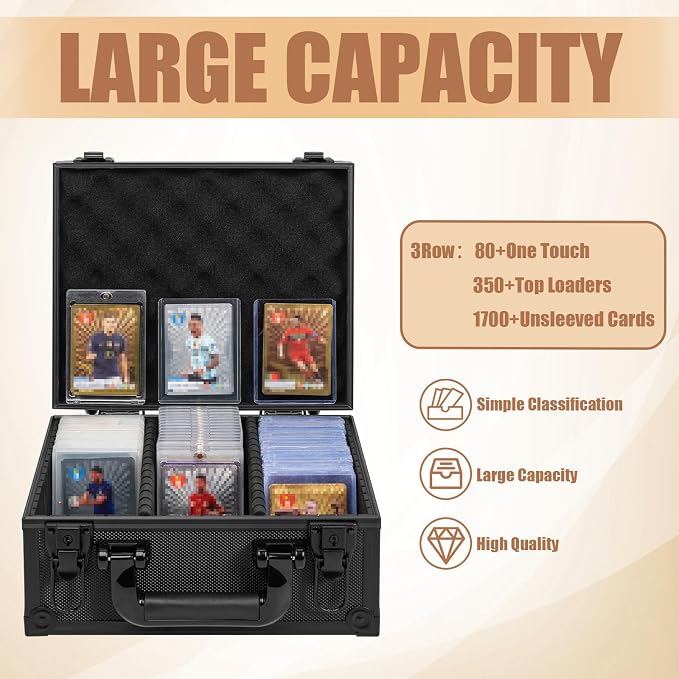 Toploader Storage Box for 3" x 4" 35pt Rigid Card,Magnetic Card Case | Portable Top Loader Card Case with 5 Removable Dividers, Holds 350+ Toploaders, Magnetic Holders for Sports Trading Cards - Image 2
