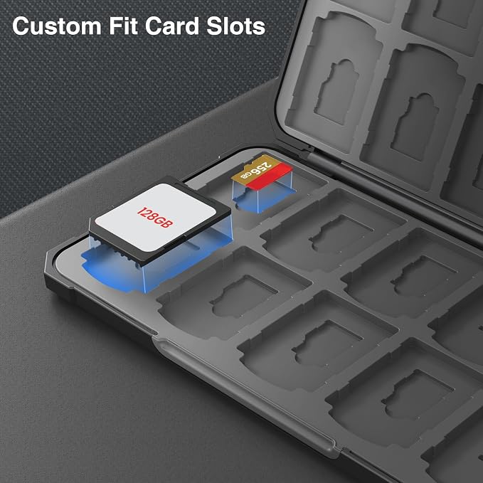 HEIYING SD Card Holder with 40 Precise Slots for SDXC SDHC Micro SD Cards | Portable SD Card Case, Hard ABS Shell with Soft Silicone Lining, Precise Card Slots,Magnetic Closure for Neat Storage - Image 3
