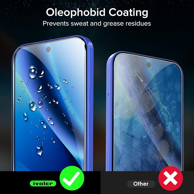 ivoler Screen Protector for Google Pixel 10a 6.3" Tempered Glass 3-Pack | Fingerprint Unlock Compatible, 9H Hardness, Bubble Free, Easy Install Frame for Pixel 10a - Image 4