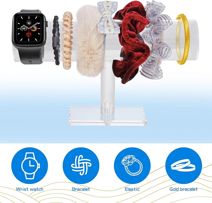 TENINYU Hovering T-Bar Bracelet Necklace Earring Bangle Pendants Anklet Tower Watch Key Jewelry Display Stand for Home Organization (Clear) - Image 7