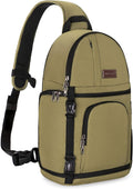 MOSISO Camera Sling Bag, DSLR/SLR/Mirrorless Camera Case Camera Backpack | Shockproof Photography Bag with Tripod Holder&Removable Modular Inserts Compatible with Canon/Nikon/Sony/Fuji, Khaki by MOSISO