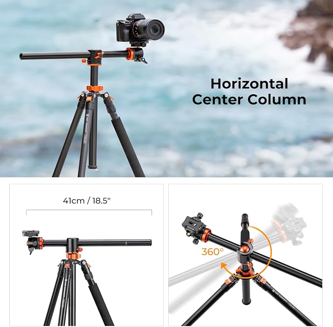 K&F CONCEPT 94 Inch Camera Tripods 4 Section Ultra High Aluminum Professional Detachable Monopod Tripod with 360 Degree Ball Head Quick Release Plate for DSLR SLR Cameras T254A8+BH-28L (SA254T1) - Image 4