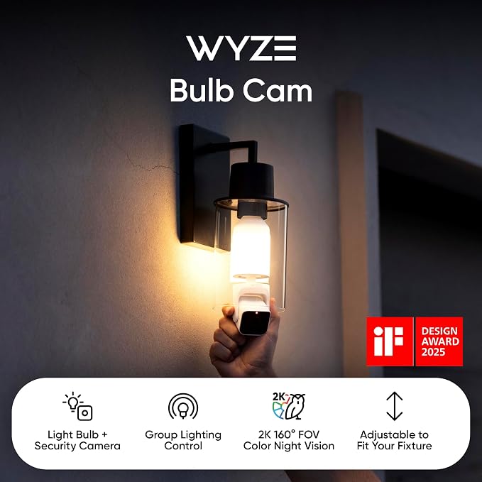WYZE Bulb Cam - 2K HD Smart Light Bulb Security Camera 2 Pack - Image 3