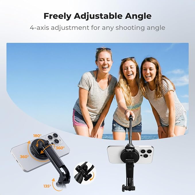 K&F CONCEPT 72" Selfie Stick for iPhone, Phone Tripod | Clip & Magnetic, Remote, 1s Open & Close, Compatible with iPhone 17-12 Osmo Pocket 4/3 Luna Ultra, X97C6 - Image 6