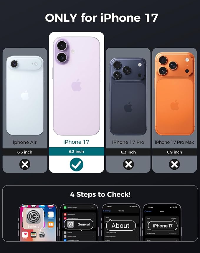 Goton 3 in 1 for iPhone 17 Case with Privacy Screen Protector Pink | Glass Camera Lens Protector,Compatible for MagSafe,Invisible Kickstand, Shockproof Phone Cover for iPhone17 - Image 2
