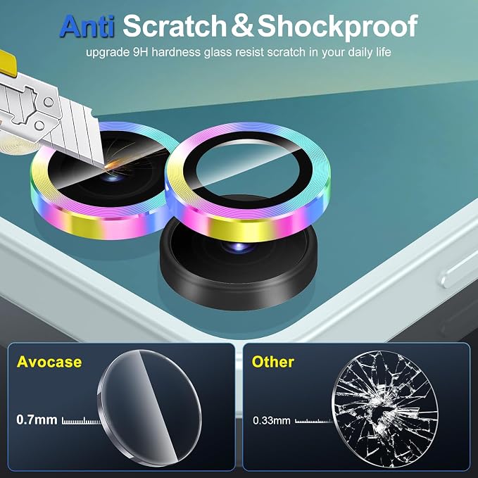 for Samsung Galaxy Z Flip 7 Camera Lens Protector, Individual Metal Ring Tempered Glass Lens Cover, [Strong Adsorption] Scratch Resistant Ultra-Thin HD Clear Lens Cover, 1 Set-Colorful - Image 3