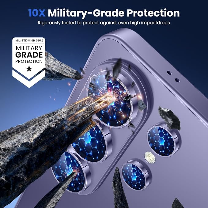 WSKEN for Samsung Galaxy S26 Ultra Camera Lens Protector - Ultra Thin | Case Friendly, 9H Shatterproof Tempered Glass, Anti Scratch Metal Circle, Camera Screen Protector Cover Accessories, Purple - Image 4