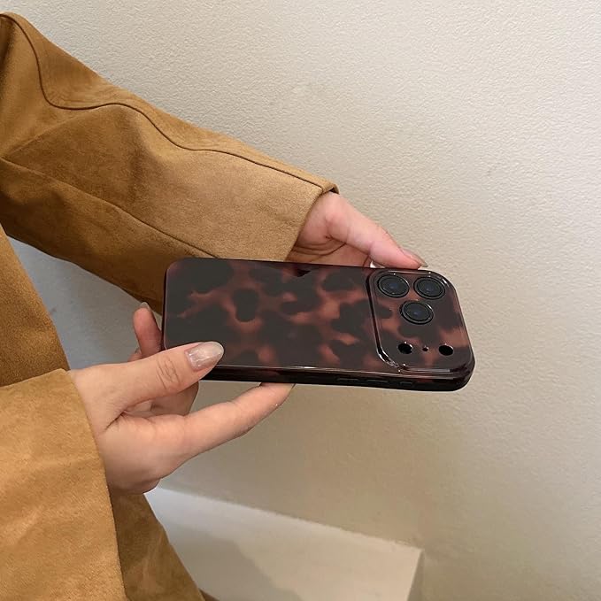 Aesthetic Tortoise Shell Phone Case for iPhone 17 Brown | Retro Cool Girl Leopard Print, Brown Amber Cheetah Cute Chic Trendy Full Camera Protective Cover for Women - Image 7