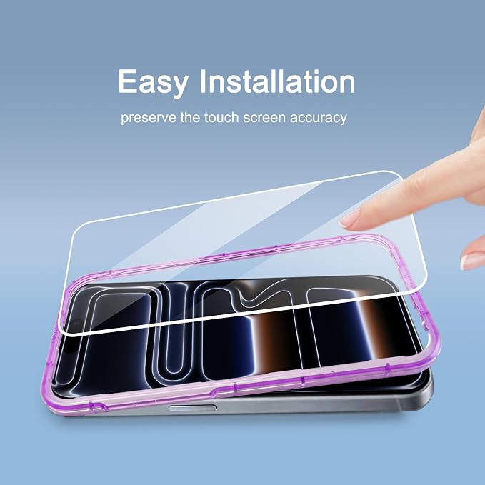 Ailun 3 Pack Screen Protector for iPhone 17 Pro Max, Tempered Glass | 6.9 inch, Installation Frame, Sensor Protection, Dynamic Island Compatible, Case Friendly - Image 6