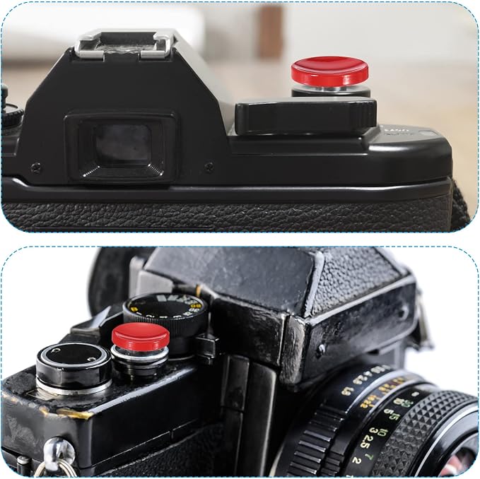 PATIKIL Camera Shutter Button, 2 Pack Soft Shutter Release Button Pure Copper Camera Button Concave, for Nikon for Fujifilm for Leica Dark Red/Green - Image 6