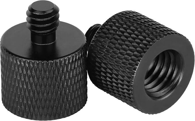 2 Pack 3/8" Female to 1/4" Male Screw Adapter Thread for Tripod Accessories Microphone Holder Camera Mount by FRGYEE