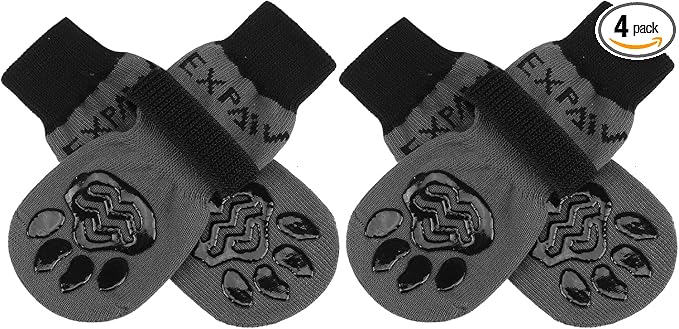 EXPAWLORER Anti-Slip Dog Socks,Dog Boots&Paw Protectors to Prevent Licking,Dog Shoes for Hot/Cold Pavement, Double Sides Non-Skid Traction Control on Hardwood Floor for Senior Dogs by EXPAWLORER