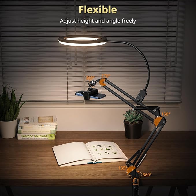 UBeesize 10" Ring Light with Overhead Phone Mount for Content Creation | LED Desk Light with Phone Holder & Stand for Video Recording, Live Streaming, TikTok, YouTube, Vlogging, Cooking & Makeup - Image 6