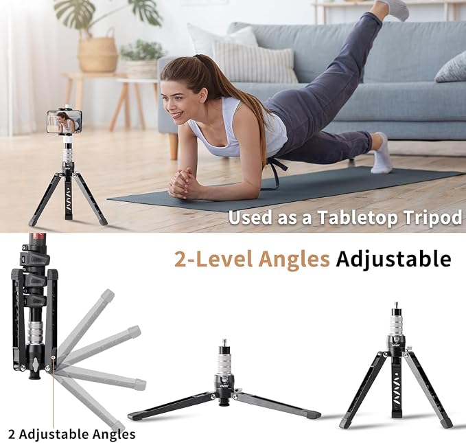 Cayer CF34DV Carbon Fiber Monopod, 68" with Folding Feet for Camera | Carbon Fiber Tube, Folding Feet, 4-Section, 68" Height, Monopod Leg with Feet Only - Image 8