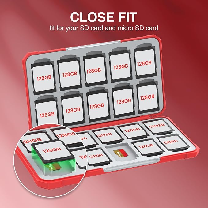 HEIYING SD Card Holder with 40 Precise Slots for SDXC SDHC Micro SD Cards | Portable SD Card Case, Hard ABS Shell with Soft Silicone Lining, Precise Card Slots,Magnetic Closure for Neat Storage - Image 3
