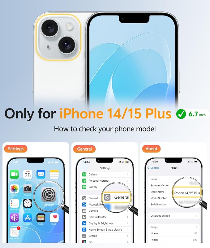 FNTCASE for iPhone 15/14 Plus Case, Fit for Magsafe, Screen Protector | Translucent Matte Magnetic Back, 14FT Military Grade Drop Protection, Shockproof Protective Phone Cover, Light Blue - Image 2