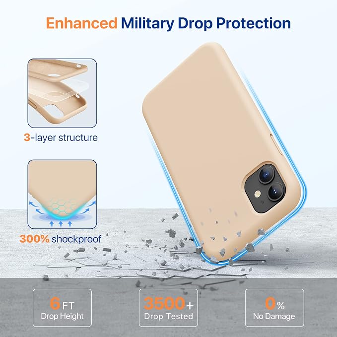 Miracase Silicone for iPhone 11 Phone Case, Sand | Soft Anti-Scratch Microfiber Lining, Premium Silicone Cover Shockproof Drop Protection Phone Case for 11 - Image 2