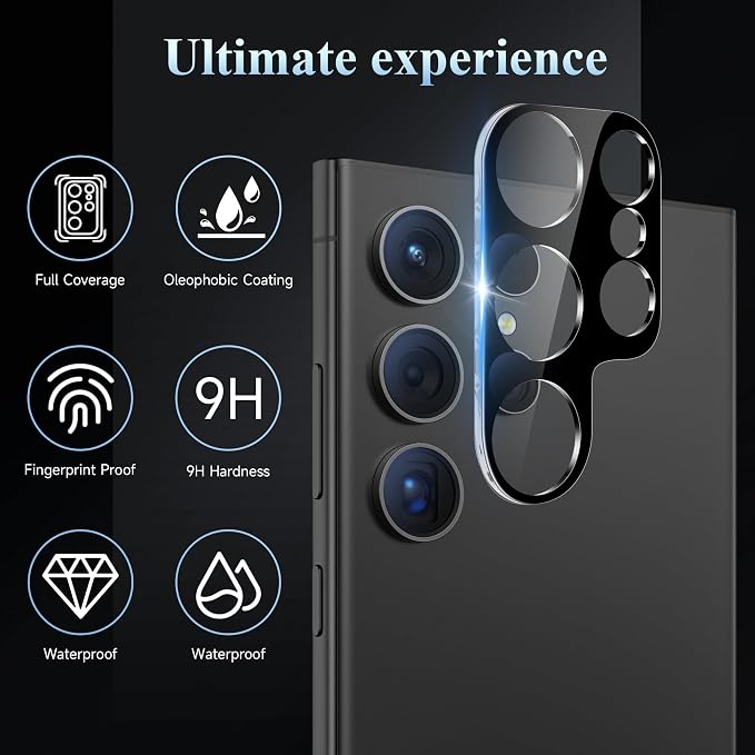 4 Pack Camera Lens Screen Protector for Samsung Galaxy S24 Ultra | 9H Tempered Glass Camera Lens Cover Decoration Accessories, Case Friendly, High Definition - Image 6
