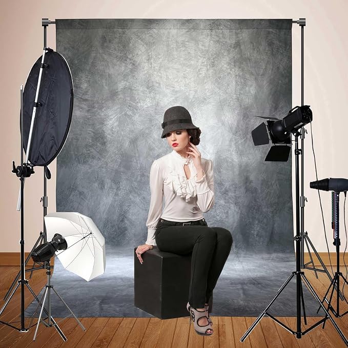 Abstract Photography Backdrop for Photoshoot 8x10ft,Grey,No Stand | Professional,Polyester Fabric,Roller Pocket on Top,Vintage Portrait Photo Props Booth Background,Photoshoot Studio - Image 7