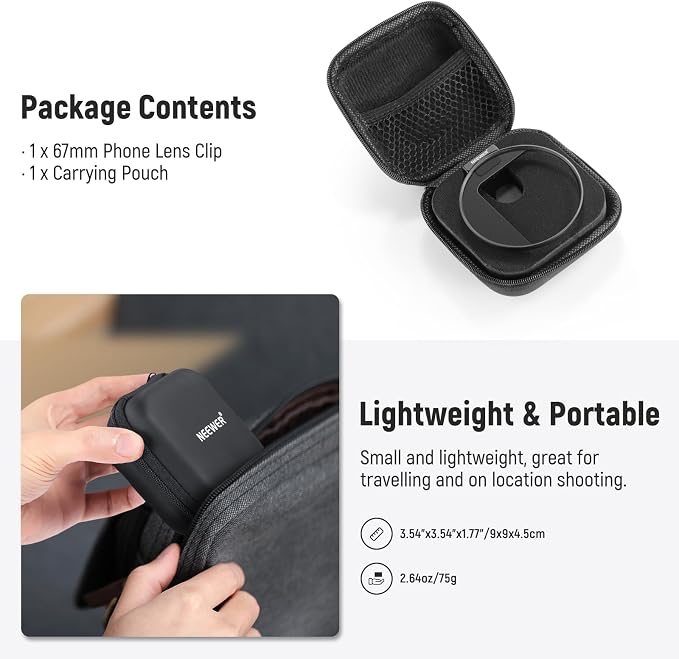 NEEWER 67mm Phone Filter Mount, Adjustable Threaded Lens Filter Clip with Cold Shoe Mount Compatible with iPhone 17 16 15 Pro Max Plus 14 13 Samsung Galaxy S25 Ultra S24, LA006 - Image 8
