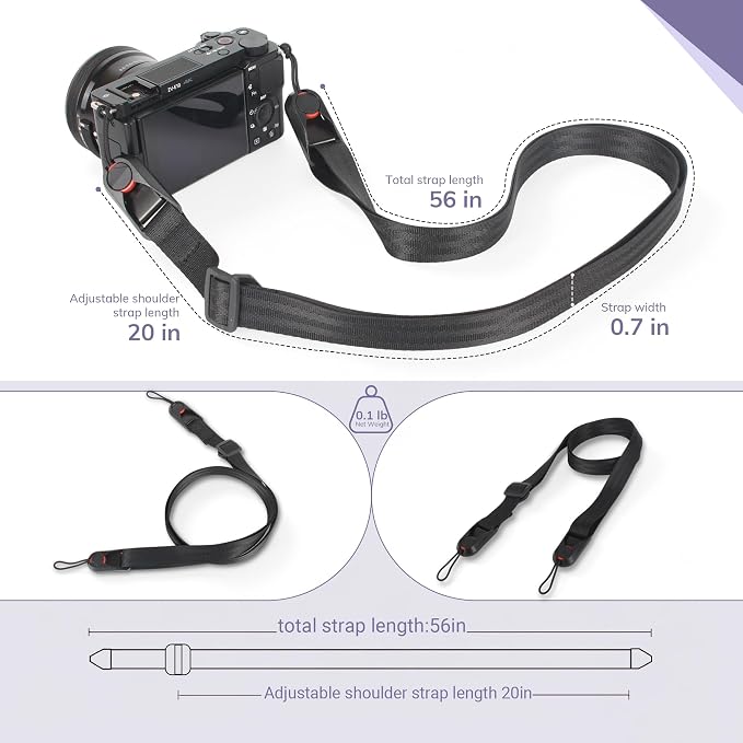 Camera Strap Neck Shoulder Strap with Quick Release Buckles for DSLR SLR - Image 4