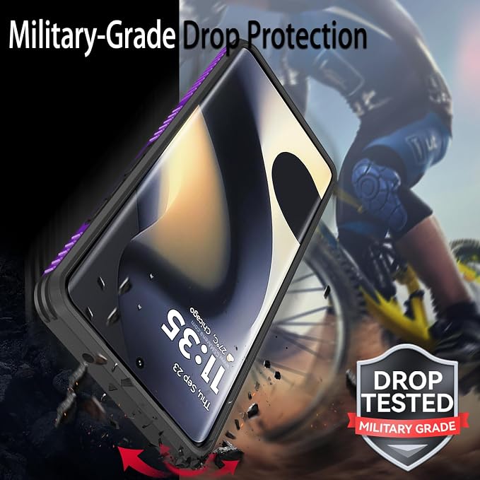 for Moto Edge 2024 Case,with Sliding Camera Lens Cover,HD Screen Protector,360° Rotating Ring Kickstand, Military-Grade Shockproof Protective Cover for Motorola Moto Edge 2024,Purple - Image 6