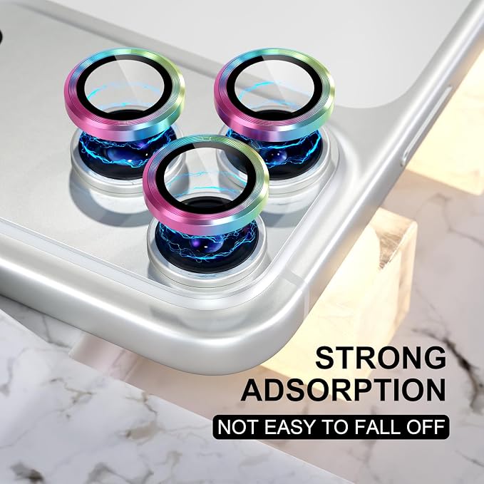 Choiche for iPhone 17 Pro/iPhone 17 Pro Max Camera Lens Protector | Ultra HD, 9H Tempered Glass Camera Cover Screen Protector Metal Ring Decoration Accessories (Colorful) - Image 6